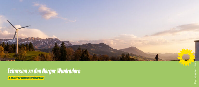 Diskussion über Windkraft – Exkursion zu den Berger Windrädern am 10.09.2022 mit Altbürgermeister Monn