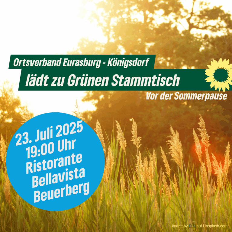 Eurasburg-Königsdorf: Grüner Stammtisch – letzter Termin vor der Sommerpause!