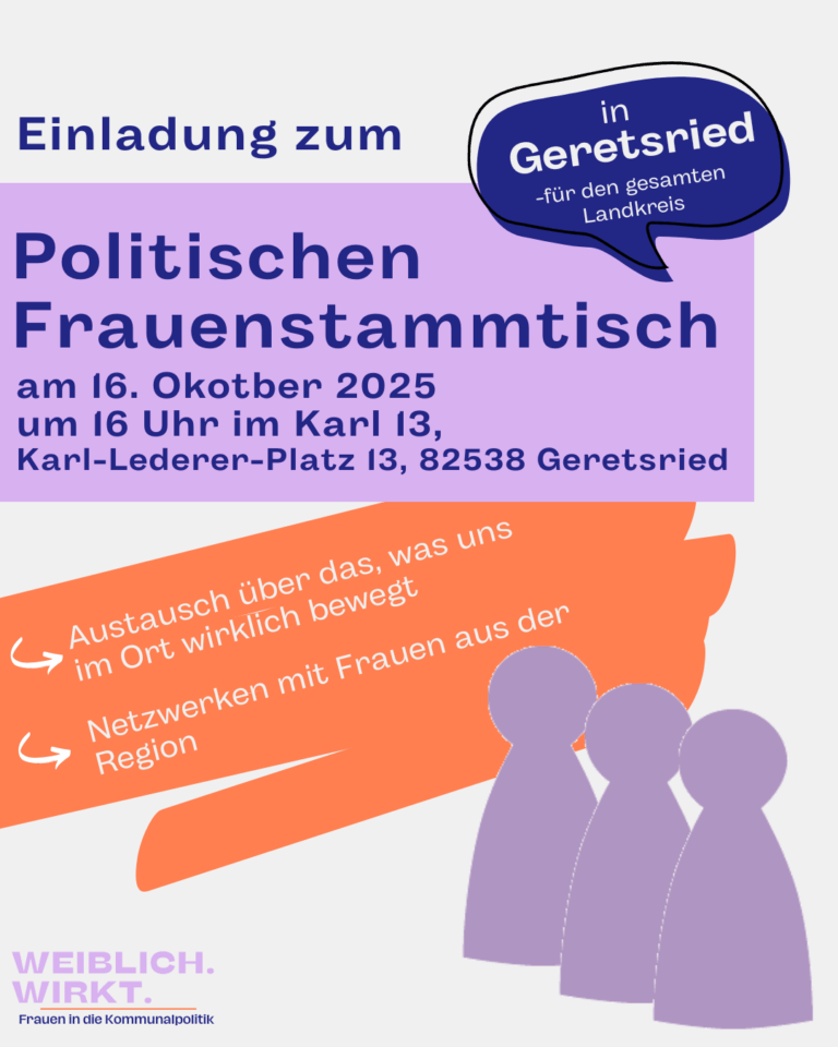 Frauenstammtisch mit politischem Schwerpunkt – am 16. Oktober in Geretsried