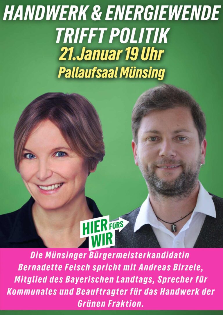 Handwerk, Kommunen und Erneuerbare Energien: Grüner Dialog mit MdL Andreas Birzele und Bürgermeisterkandidatin Bernadette Felsch