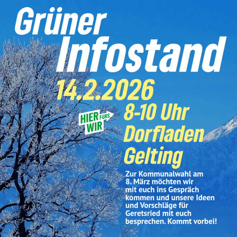 Infostand am Dorfladen in Gelting