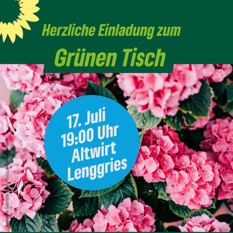 Sommerabend, offene Runde, gute Gespräche: Grüner Tisch Isarwinkel