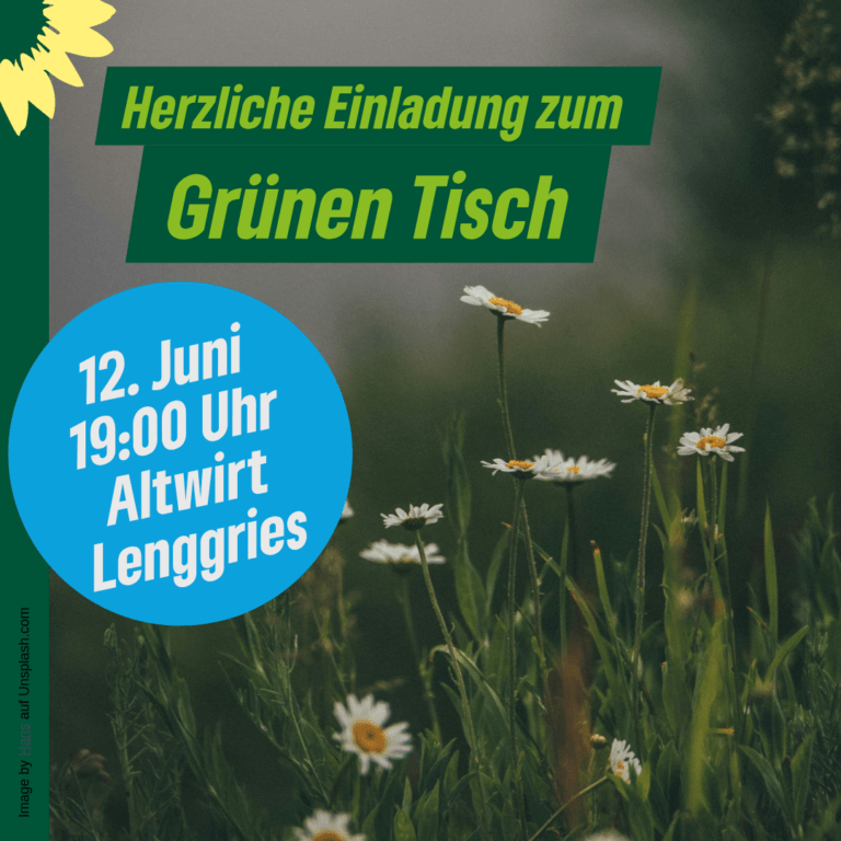 Der Grüne Tisch im Isarwinkel lädt ein